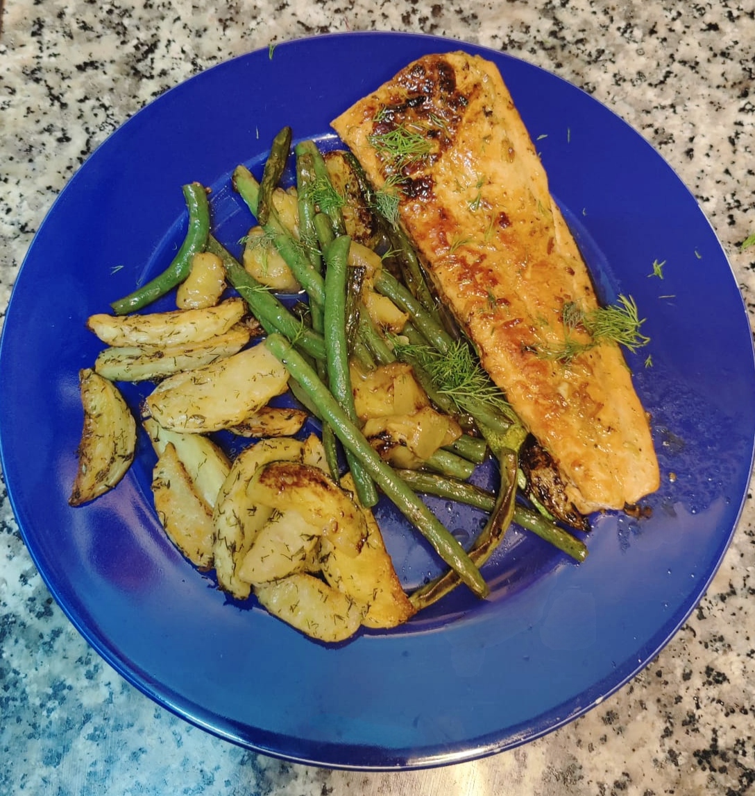 salmon and green beans